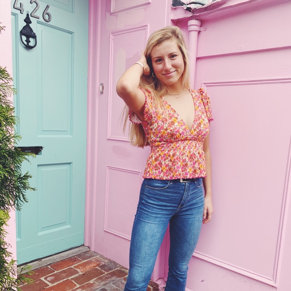 F21 Floral Top, WORN ONCE